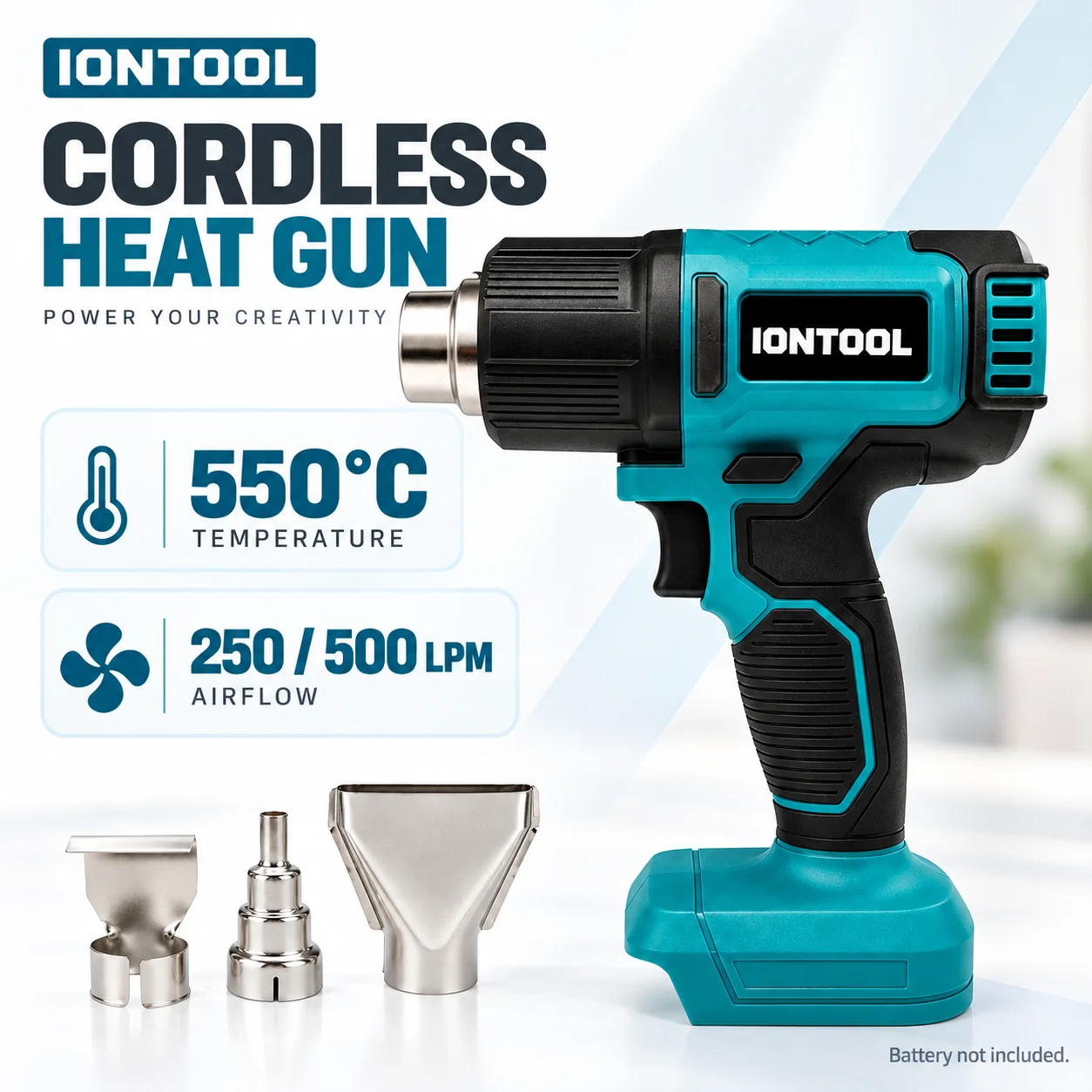 Cordless Heat Gun For Shrink Tubing - IONTOOL Pistola Termica Senza Fili Durevole