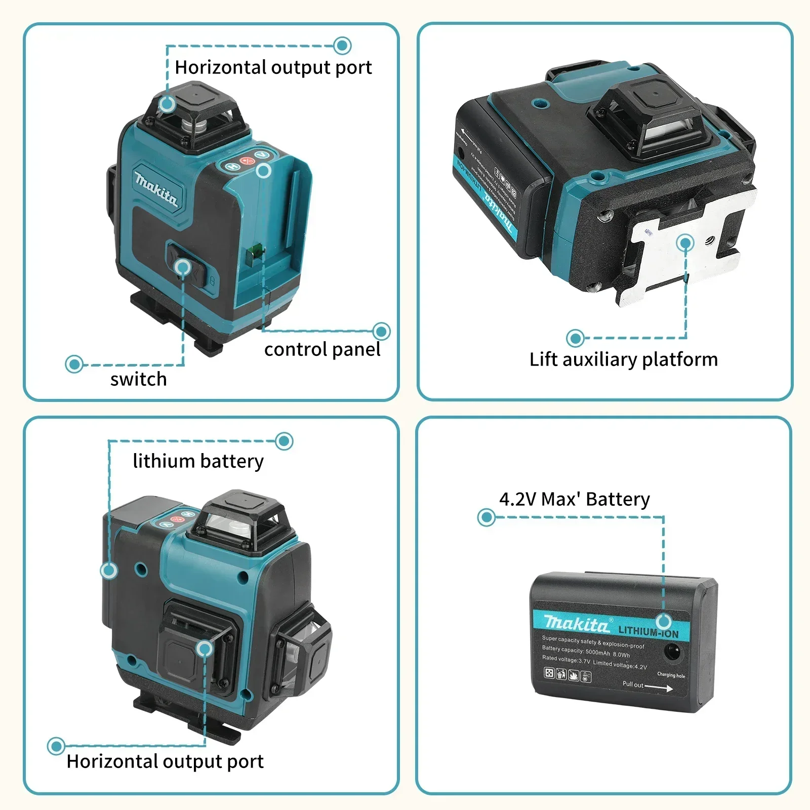 Batteria Makita 40V 5.0Ah Max, - Laser Level 16 Lines 4D Green recensione e prezzo